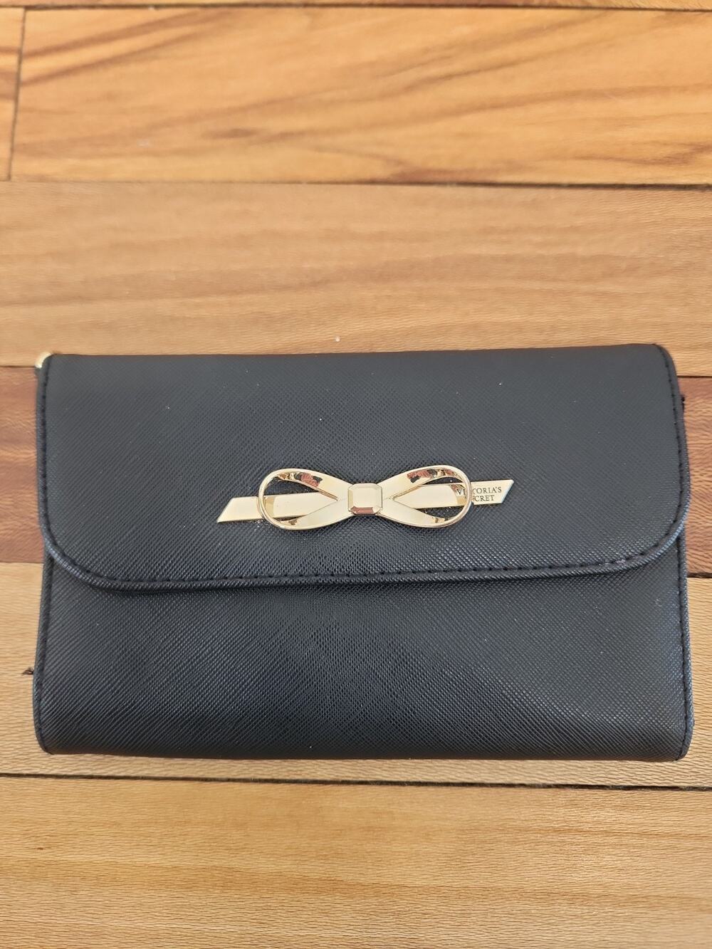 Victoria Secret Bow Wallet Black Mint Condition XO cute Small